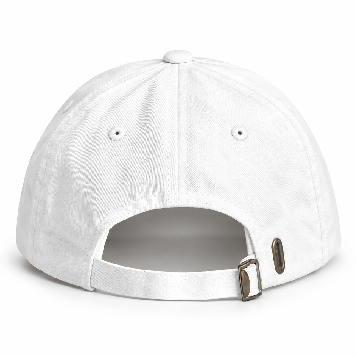 Witte Icoon Cap van LONEPRAYERS® van de achterkant met verstelbare gesp